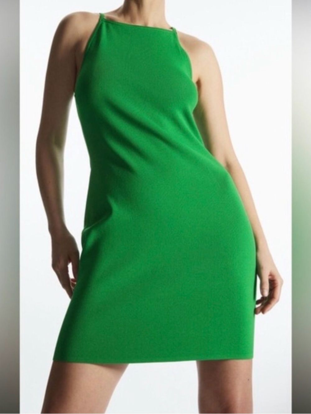 COS Bright Green Halter Mini Dress